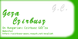 geza czirbusz business card